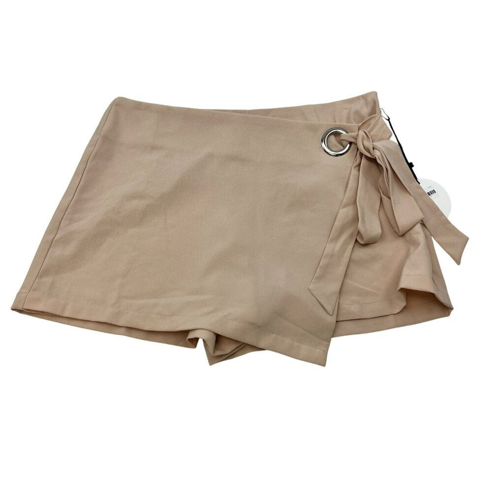 Milk & Honey Wrap Skort Taupe Size Large Zip New